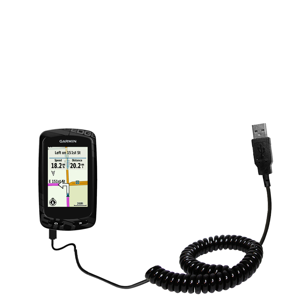 Coiled USB Cable compatible with the Garmin EDGE 810