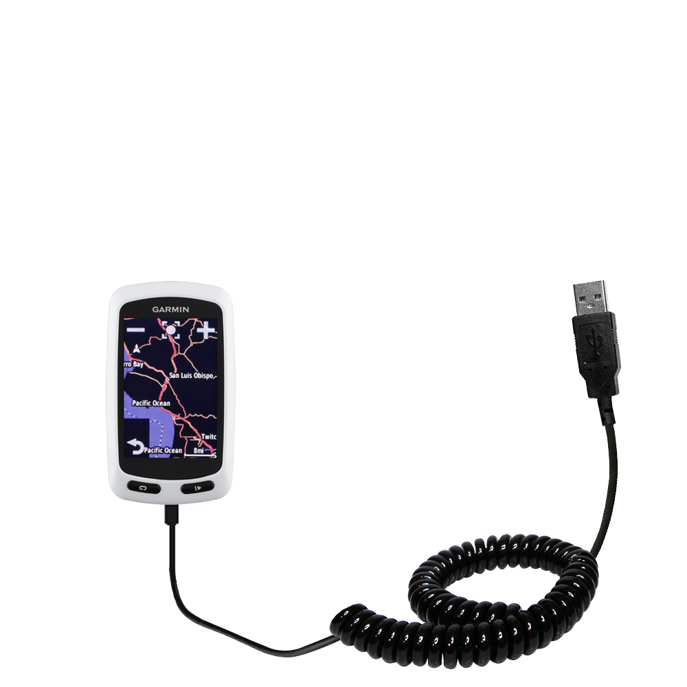 Coiled USB Cable compatible with the Garmin EDGE Touring Plus