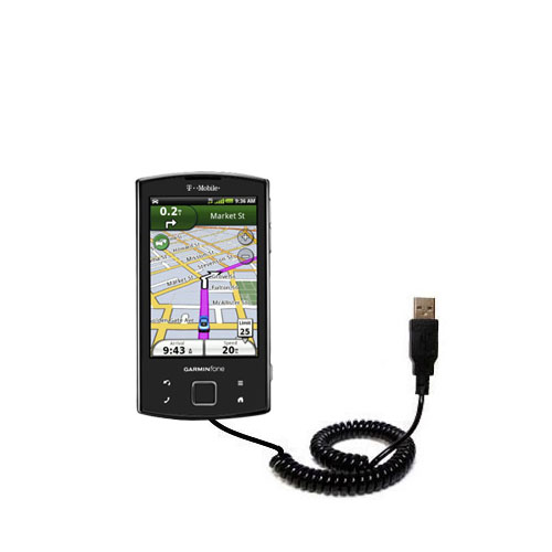 Coiled USB Cable compatible with the Garmin Garminfone