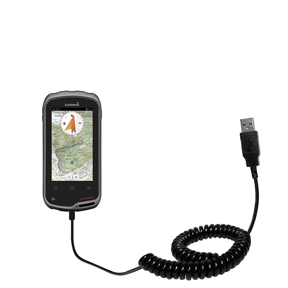 Coiled USB Cable compatible with the Garmin Monterra