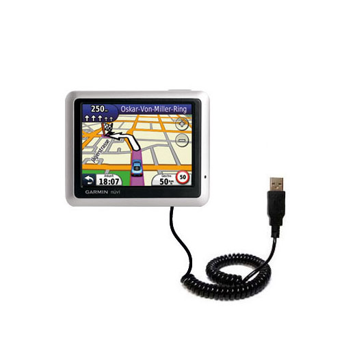 Coiled USB Cable compatible with the Garmin Nuvi 1245 City Chic
