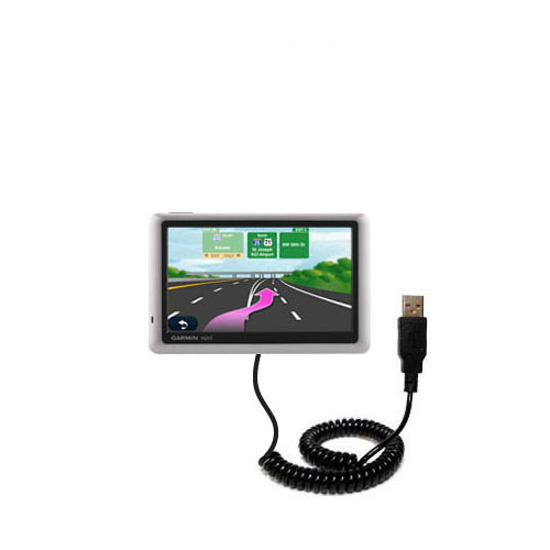 Coiled USB Cable compatible with the Garmin Nuvi 1450
