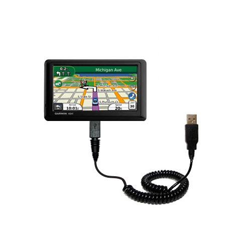 Coiled USB Cable compatible with the Garmin Nuvi 1490T