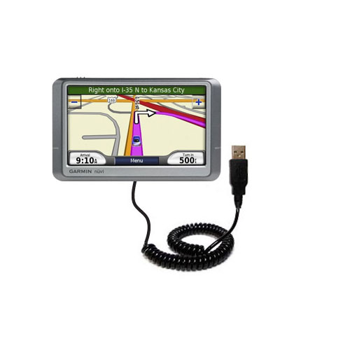 Coiled USB Cable compatible with the Garmin Nuvi 205 205W 205WT