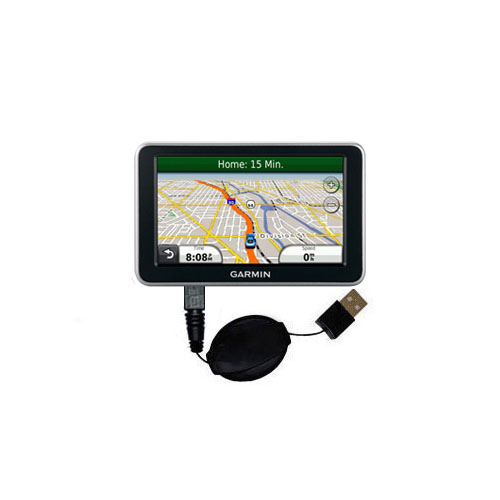 Retractable USB Power Port Ready charger cable designed for the Garmin Nuvi 2350 and uses TipExchange