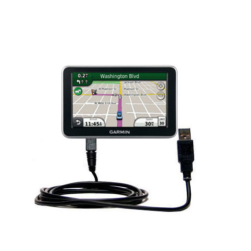 Classic Straight USB Cable suitable for the Garmin Nuvi 2450 with Power Hot Sync and Charge Capabilities - Uses Gomadic TipExchange Technology
