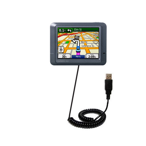 Coiled USB Cable compatible with the Garmin Nuvi 245T