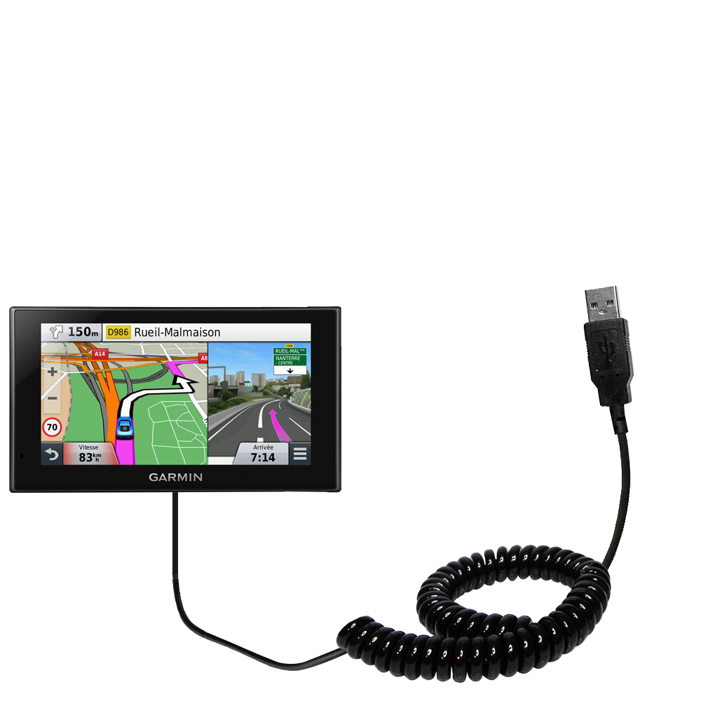 Coiled USB Cable compatible with the Garmin nuvi 2669 / 2689 LMT
