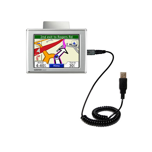 Coiled USB Cable compatible with the Garmin Nuvi 310 310T