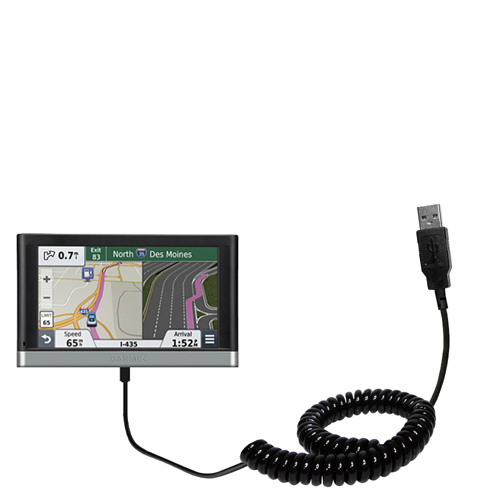Coiled USB Cable compatible with the Garmin nuvi 3597 LMTHD