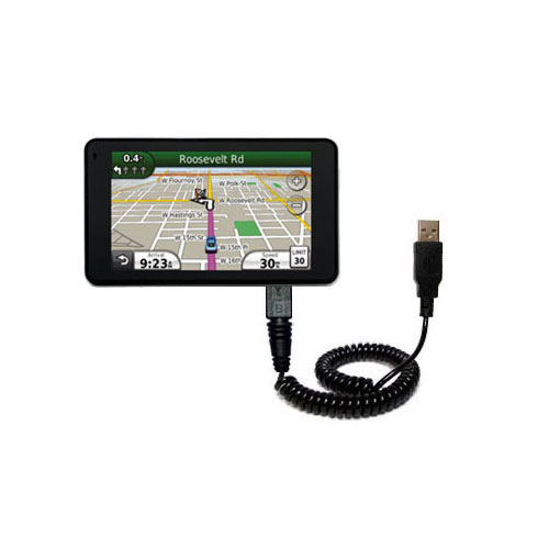 Coiled USB Cable compatible with the Garmin Nuvi 3750