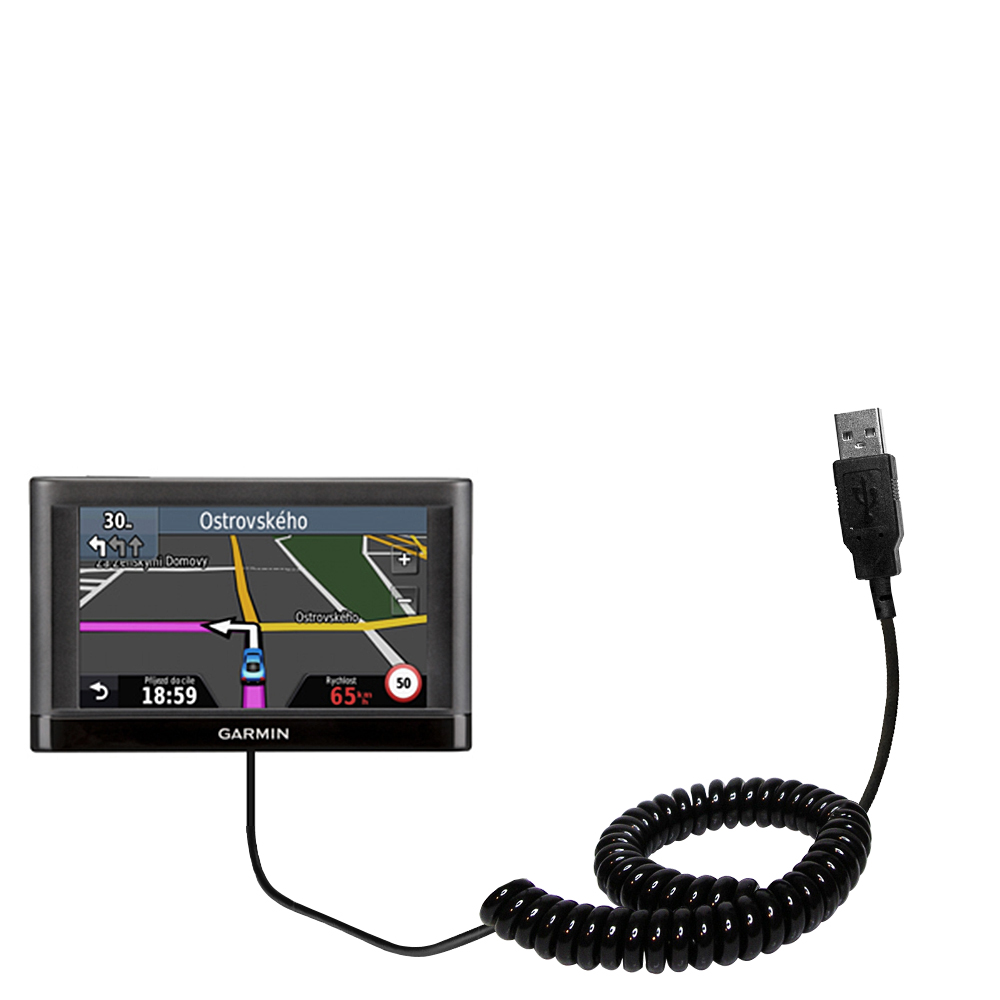 Coiled USB Cable compatible with the Garmin nuvi 42