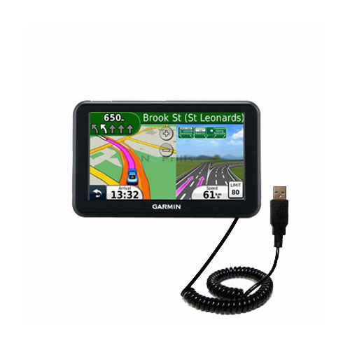 Coiled USB Cable compatible with the Garmin Nuvi 50 50LM