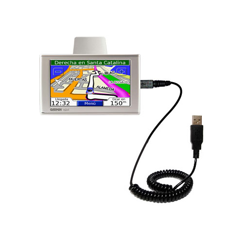 Coiled USB Cable compatible with the Garmin Nuvi 610
