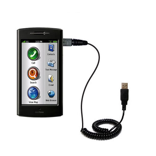 Coiled USB Cable compatible with the Garmin Nuvifone G60