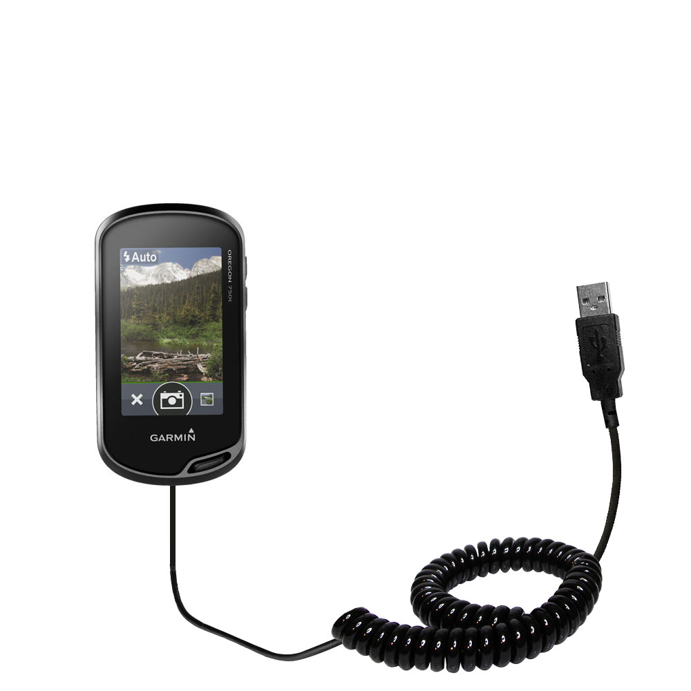 Coiled USB Cable compatible with the Garmin Oregon 700