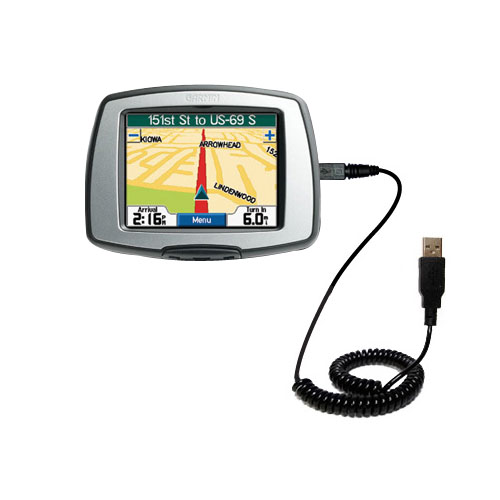 Coiled USB Cable compatible with the Garmin StreetPilot C330