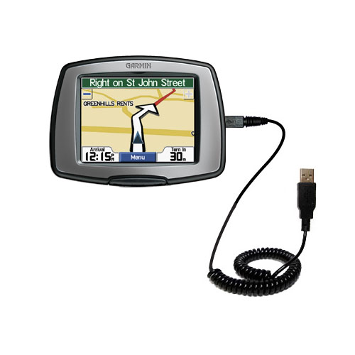 Coiled USB Cable compatible with the Garmin StreetPilot C340