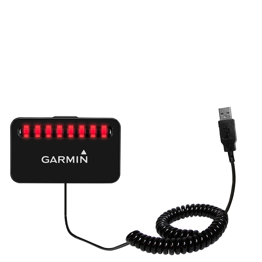 Coiled USB Cable compatible with the Garmin Varia