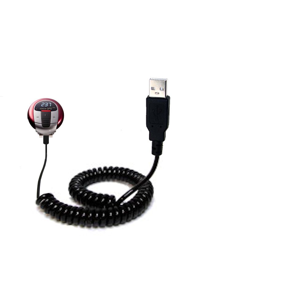 Coiled USB Cable compatible with the GoCaddyGo Voice GPS Pro