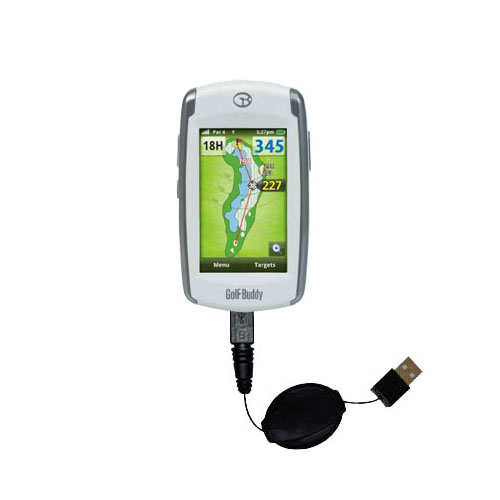 Retractable USB Power Port Ready charger cable designed for the Golf Buddy Platinum and uses TipExchange