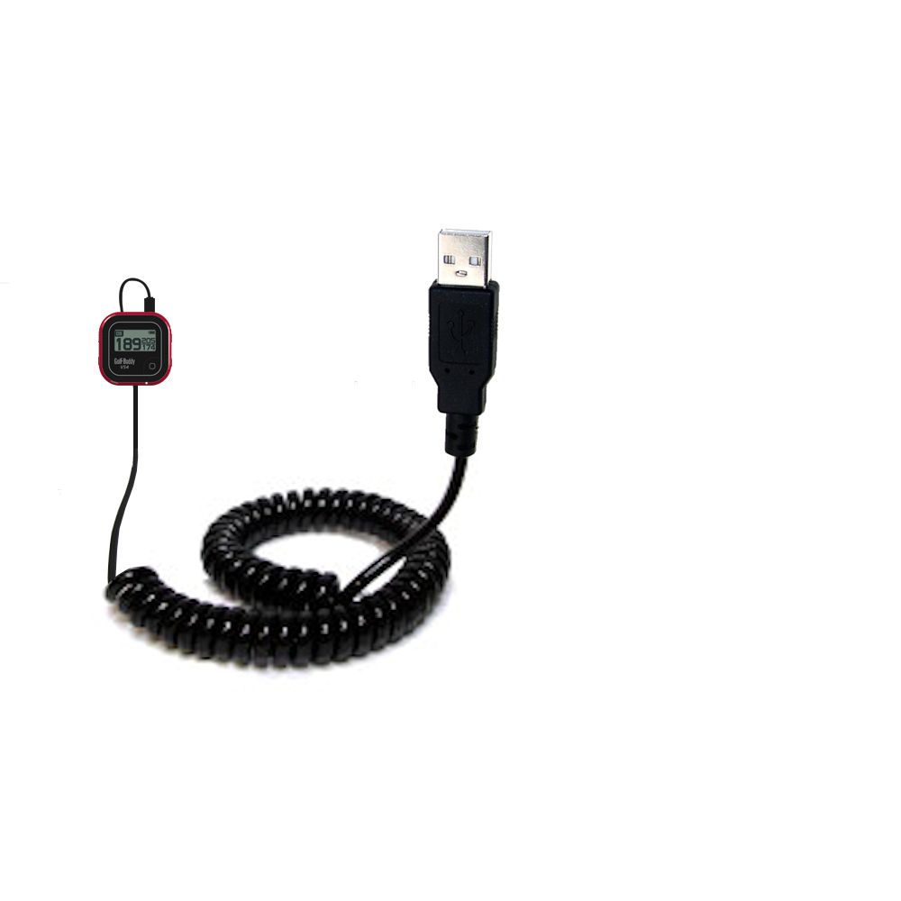 Coiled USB Cable compatible with the Golf Buddy VS4