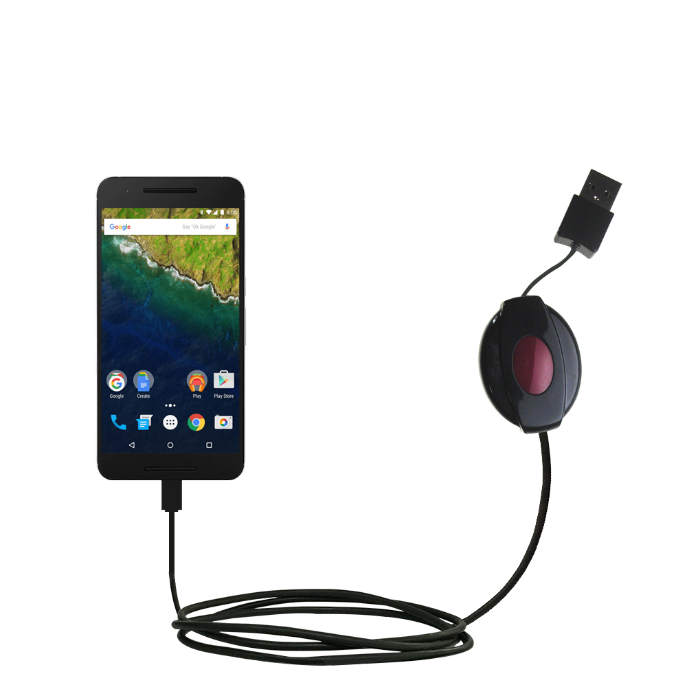 USB Power Port Ready retractable USB charge USB cable wired specifically for the Google Nexus 6P and uses TipExchange