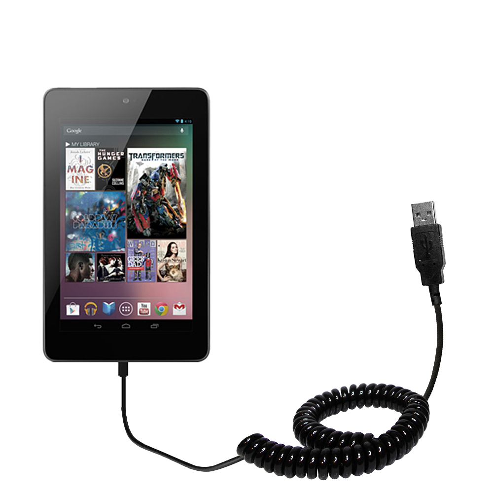 Coiled USB Cable compatible with the Google Nexus 7