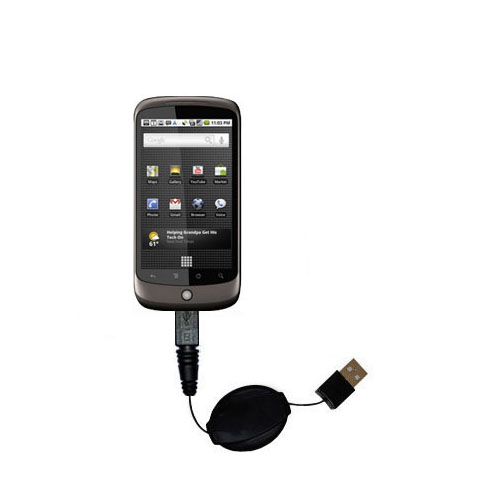 Retractable USB Power Port Ready charger cable designed for the Google Nexus One and uses TipExchange