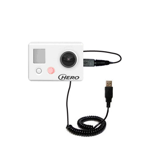 Coiled USB Cable compatible with the GoPro HERO / HD / HERO2