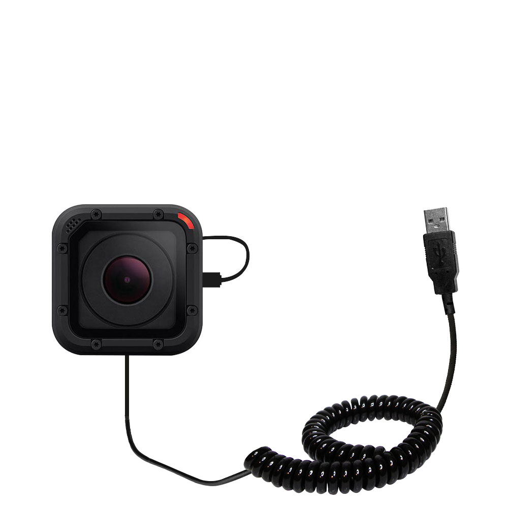 Coiled USB Cable compatible with the GoPro HERO Session