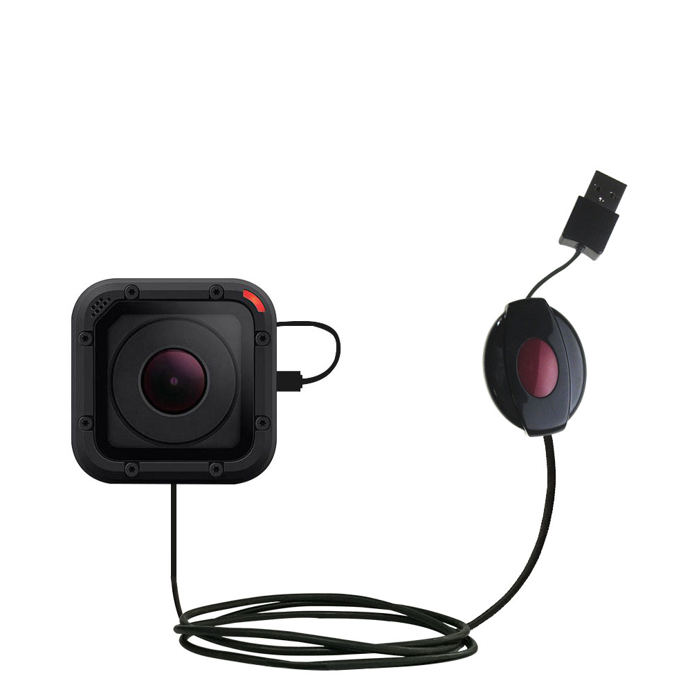 Retractable USB Power Port Ready charger cable designed for the GoPro HERO Session and uses TipExchange