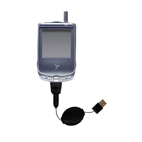 Retractable USB Power Port Ready charger cable designed for the Handspring Treo 180 and uses TipExchange