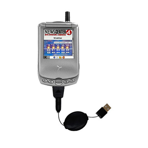 Retractable USB Power Port Ready charger cable designed for the Handspring Treo 270 and uses TipExchange
