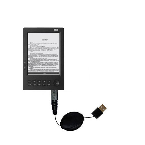 Retractable USB Power Port Ready charger cable designed for the HanLin eBook V3 and uses TipExchange