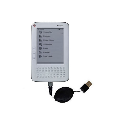 Retractable USB Power Port Ready charger cable designed for the Hanvon WISEreader B630 and uses TipExchange
