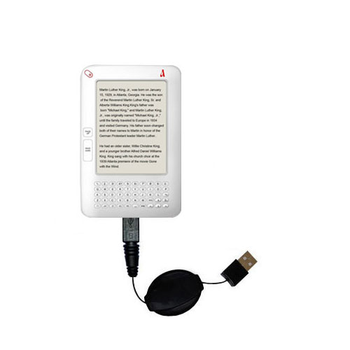 Retractable USB Power Port Ready charger cable designed for the Hanvon WISEreader N520 and uses TipExchange