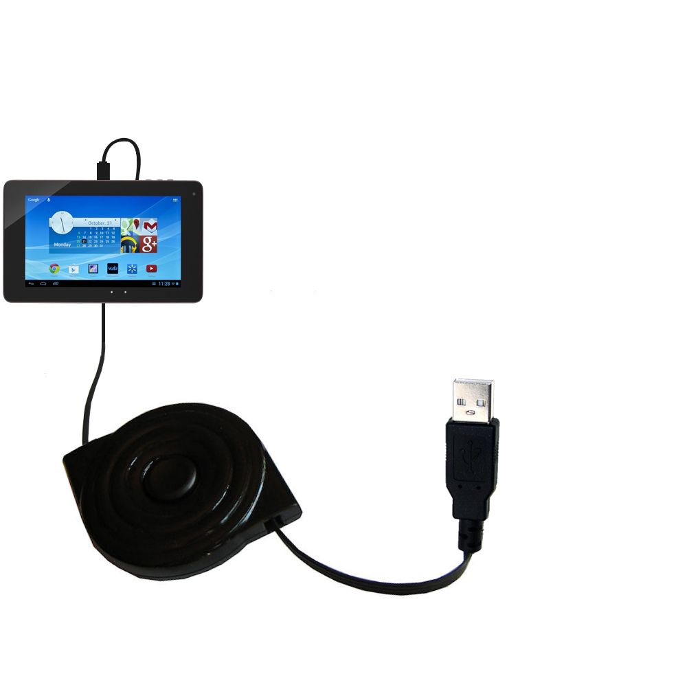 Retractable USB Power Port Ready charger cable designed for the Hisense Sero 7 Lite E270BSA and uses TipExchange