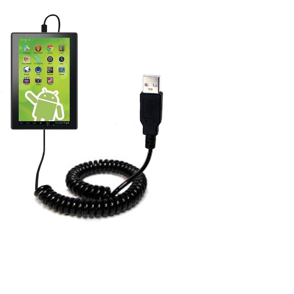 Coiled USB Cable compatible with the Hisense Sero 7 Pro M470BSA