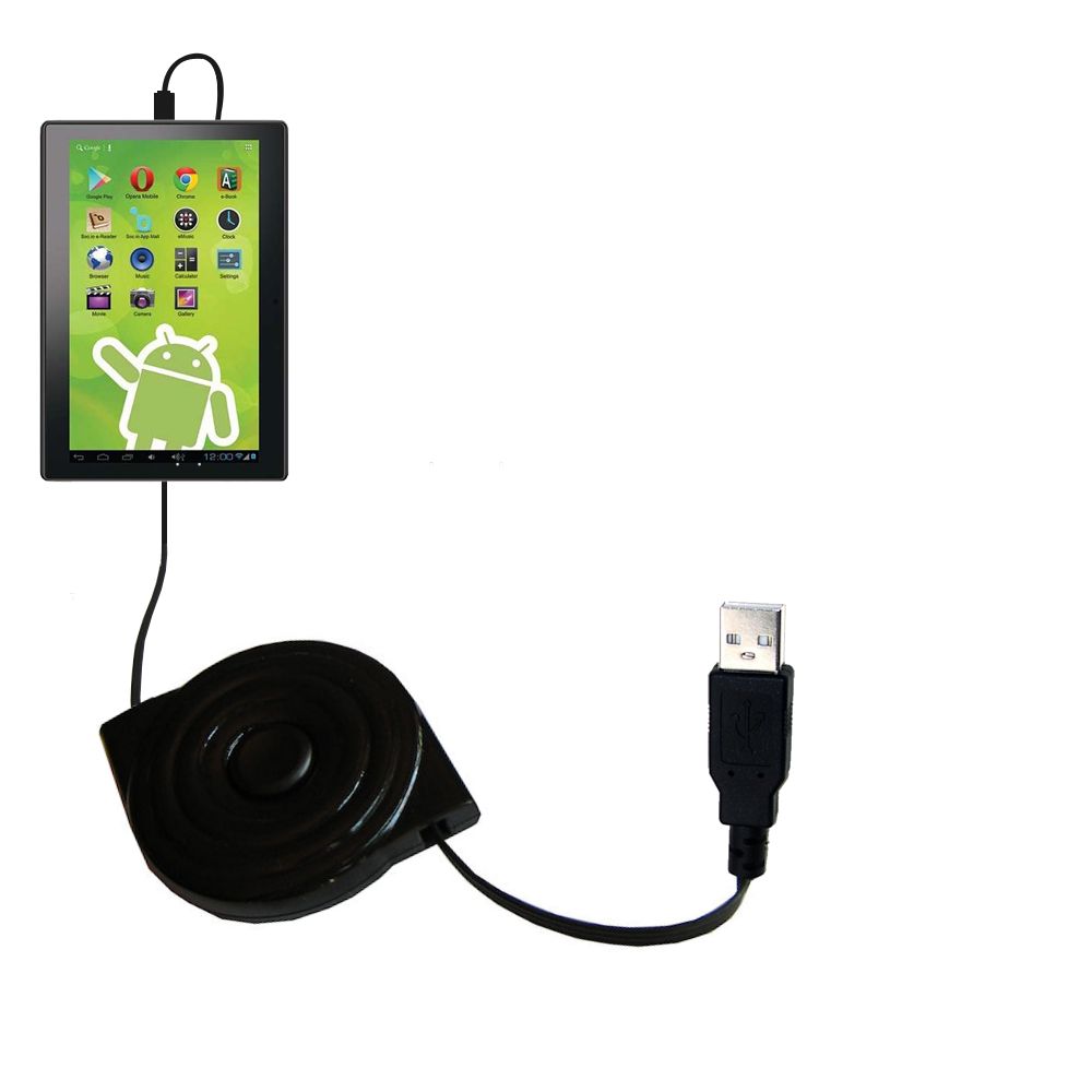 Retractable USB Power Port Ready charger cable designed for the Hisense Sero 7 Pro M470BSA and uses TipExchange