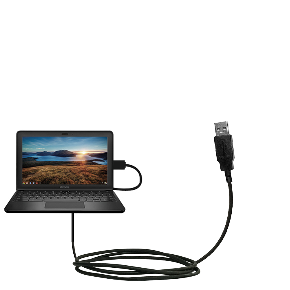 Classic Straight USB Cable suitable for the HP Chromebook 11 with Power Hot Sync and Charge Capabilities - Uses Gomadic TipExchange Technology