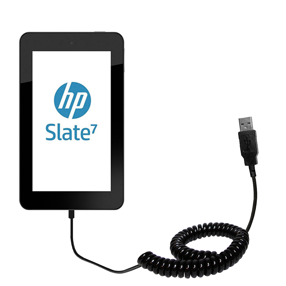 Coiled USB Cable compatible with the HP Slate 2800