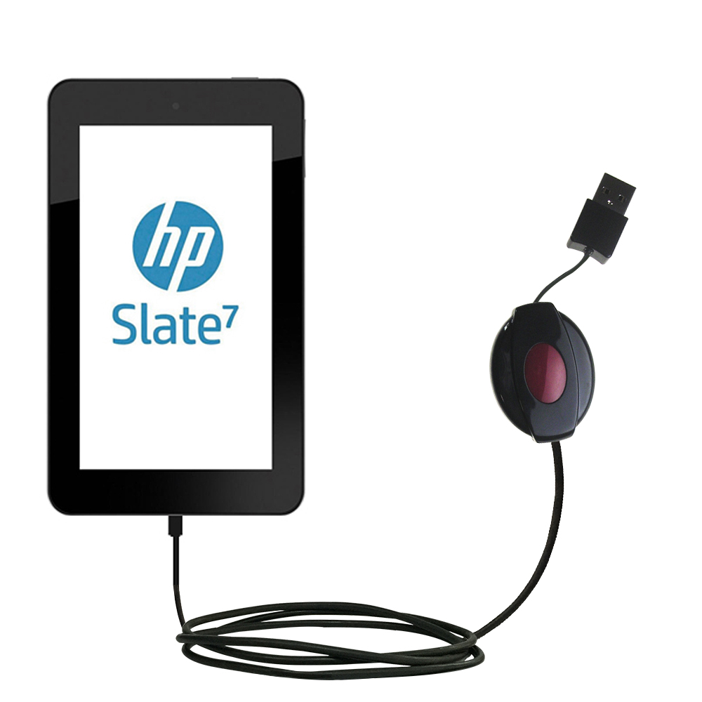Retractable USB Power Port Ready charger cable designed for the HP Slate 2800 and uses TipExchange