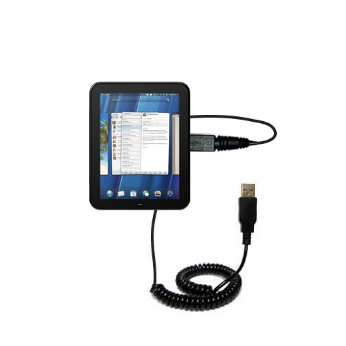 Coiled USB Cable compatible with the HP TouchPad