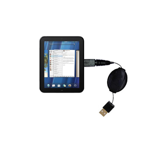 Retractable USB Power Port Ready charger cable designed for the HP TouchPad and uses TipExchange