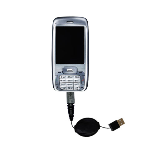 Retractable USB Power Port Ready charger cable designed for the HTC 5800 and uses TipExchange