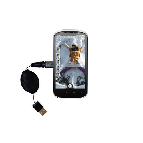 Retractable USB Power Port Ready charger cable designed for the HTC Amaze 4G and uses TipExchange