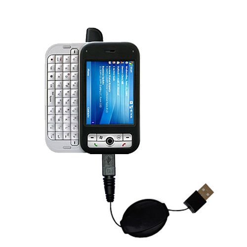 Retractable USB Power Port Ready charger cable designed for the HTC Apache and uses TipExchange