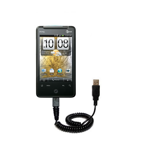 Coiled USB Cable compatible with the HTC Aria