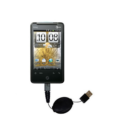 Retractable USB Power Port Ready charger cable designed for the HTC Aria and uses TipExchange